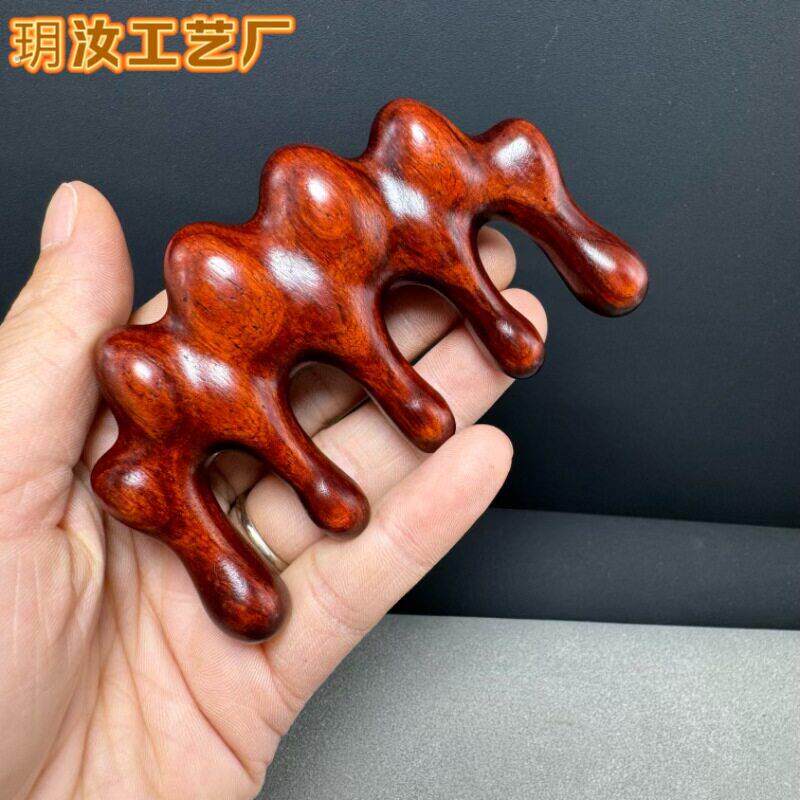 檀木经络按摩梳 紫檀 绿檀 按摩梳 按摩 可打商标