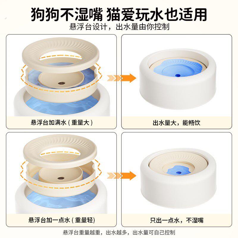 狗狗喝水碗不湿嘴漂悬浮力防打翻不锈钢猫食盆小中型犬宠物饮水器