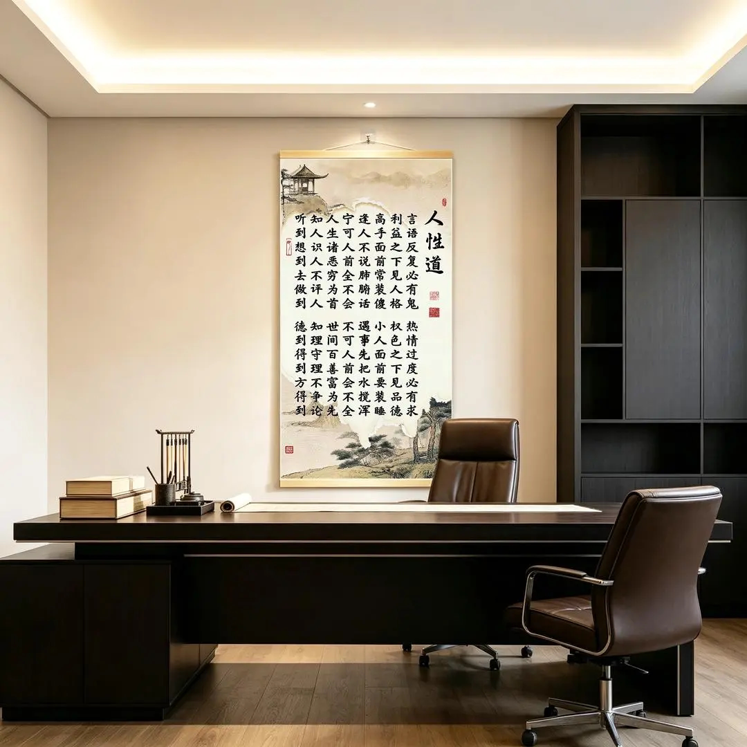 正品加大人性道书法挂画悟透人情世故客厅办公室书房字画装饰画