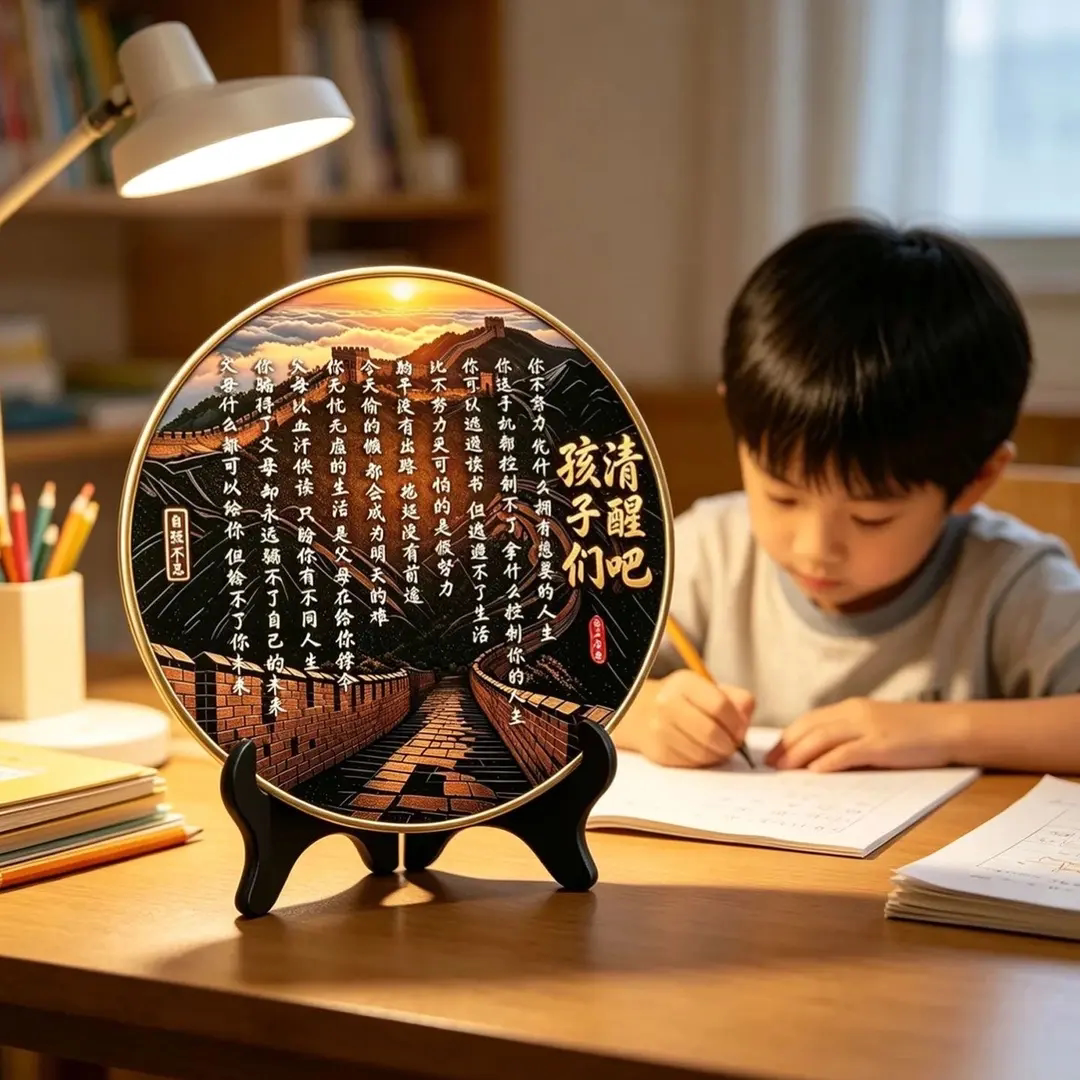老师推荐清醒吧孩子们劝学励志摆件客厅书房书桌书法装饰字画摆台