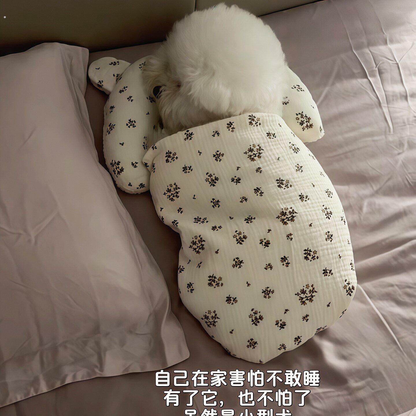 宠物毛毯猫狗毯子春夏空调盖毯四季通用睡觉毯带枕头小被子睡觉垫