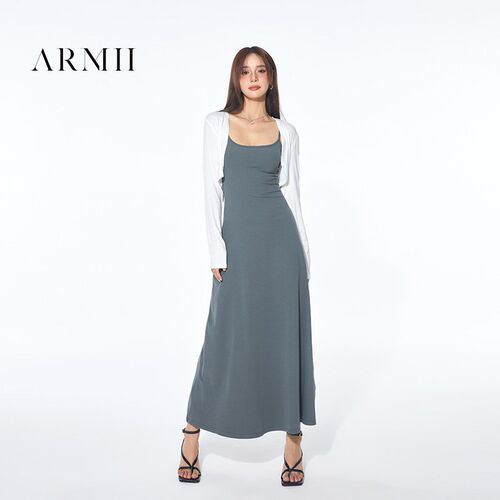 ARMII吊带连衣裙女修身显瘦A字裙收腰气质长裙大裙摆欧美性感裙子