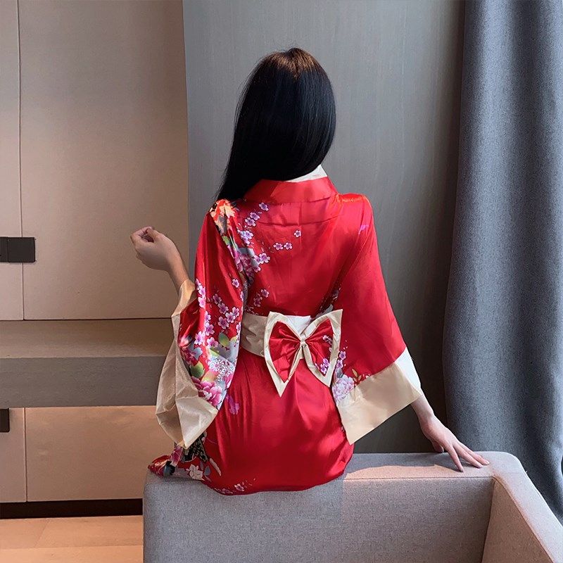 网红主播少女日式开衫和服睡衣女系带改良收腰性感连衣裙