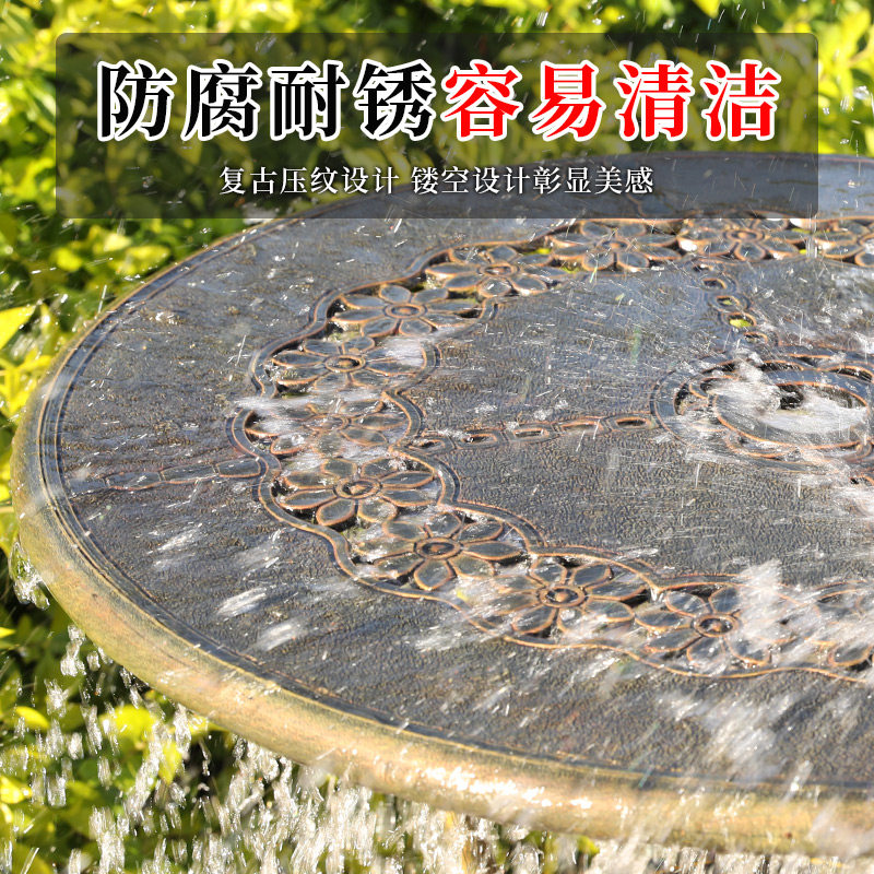 远茂北欧阳台小桌椅组合一桌两椅网红小茶几室外铸铝桌椅防水防晒