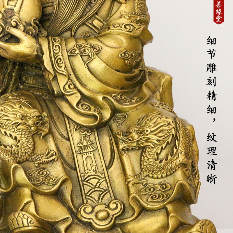 善缘堂太阳月亮星君铜像太阴娘娘像黄铜一对家用客厅桌面装饰摆件