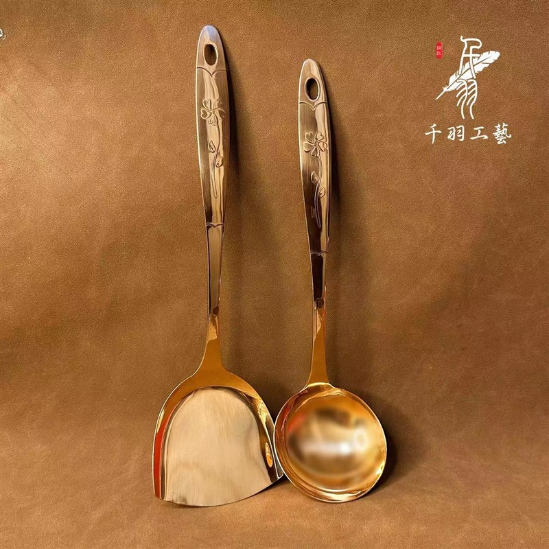 紫铜筷子勺子碗汤勺铲子家用吃饭厨房用中式餐具
