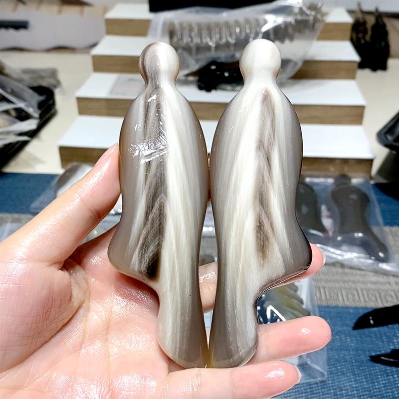 天然牛角刮痧板面部美容拨筋棒天然肩颈部专用脸部拨经棒刮脸板片