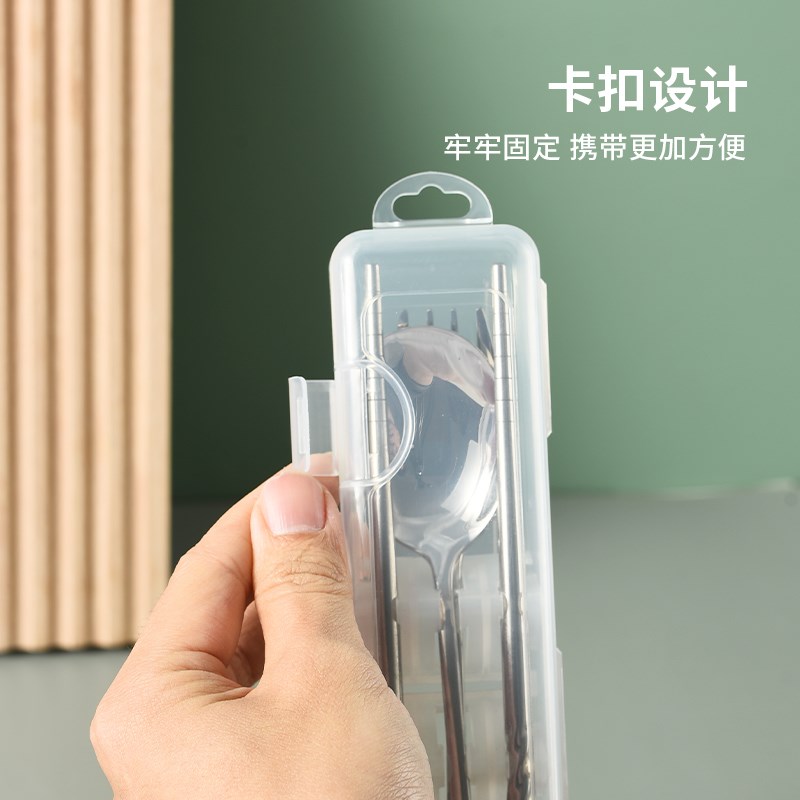 防尘筷子盒空盒餐具收纳盒盒子便携式外带学生筷子勺子带盖旅行图片