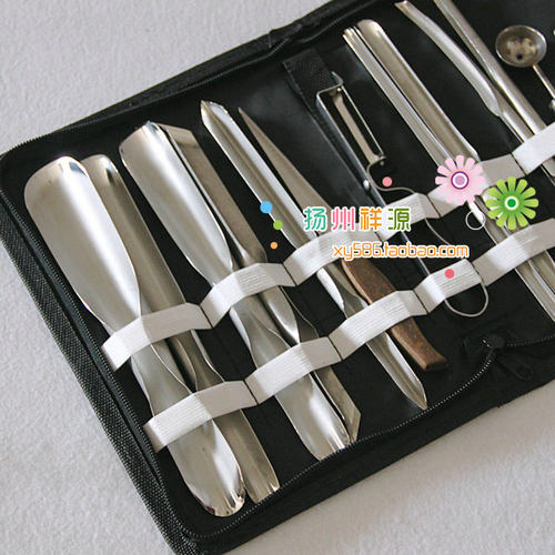 精品厨师食雕刻刀厨房瓜果戳刻花挑环拉线拼盘特制加长厚工具套装