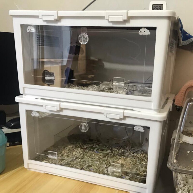大型仓鼠饲养箱刺猬金丝熊专用笼带温度计玻璃门仓鼠笼