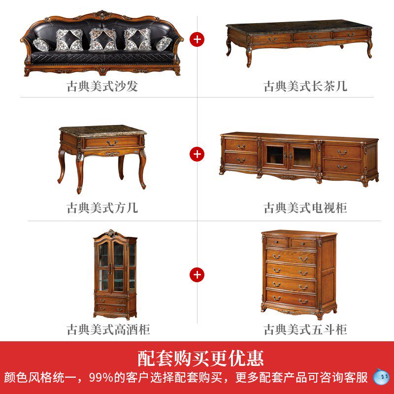 奥克维尔沙发边柜美式大理石角几柜欧式客厅卧室别墅家具沙发边几