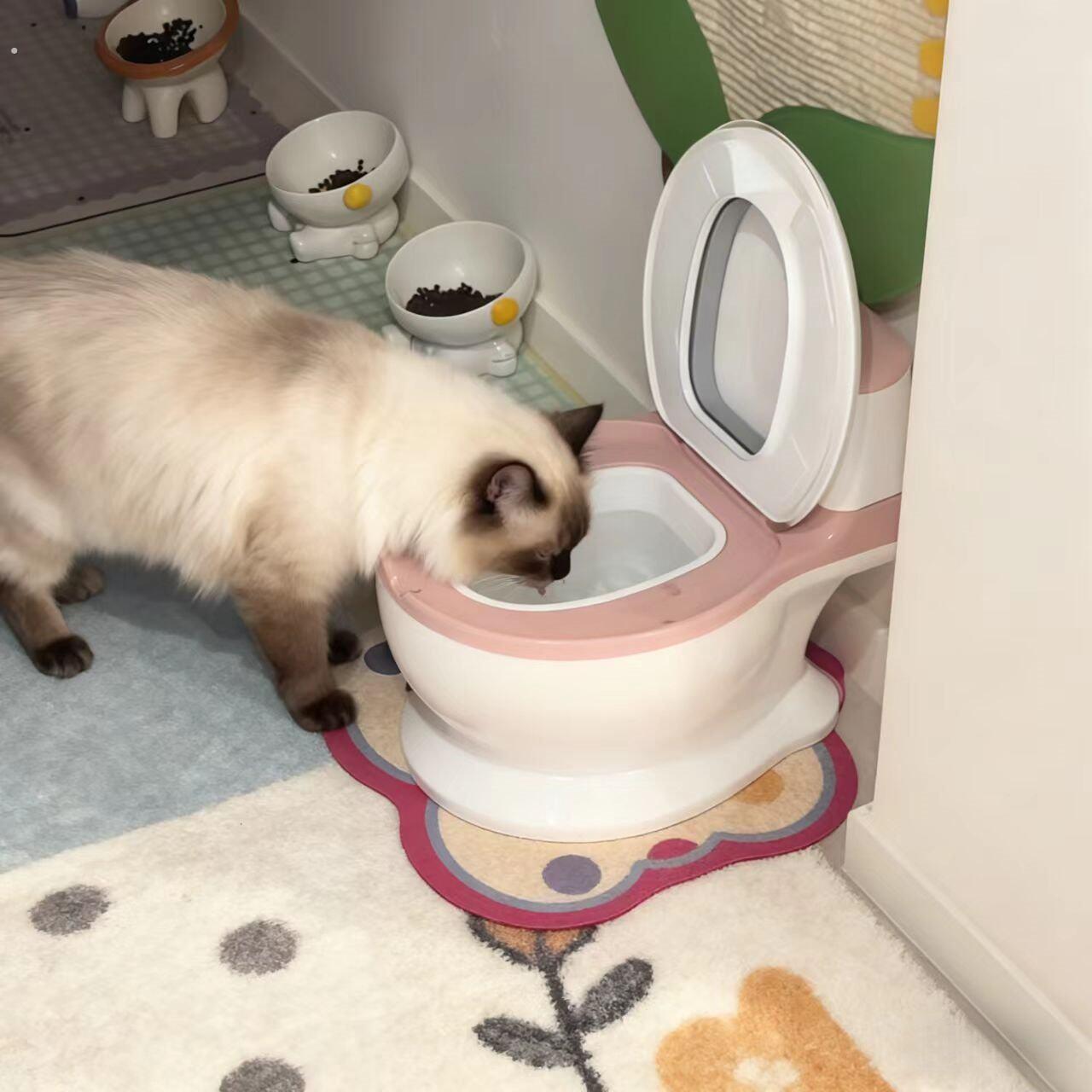 猫咪马桶饮水机宠物防打翻水碗狗狗专用大容量饮水器喝水护颈水盆