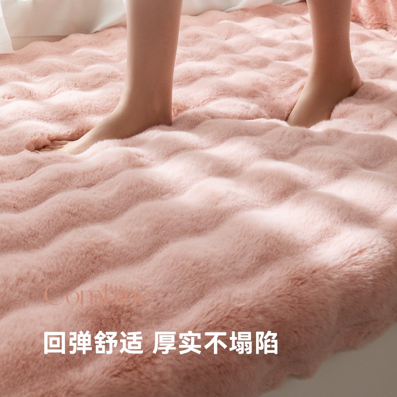 网红兔毛绒飘窗垫窗台垫2026冬季新款加厚海绵卧室阳台坐垫子定制