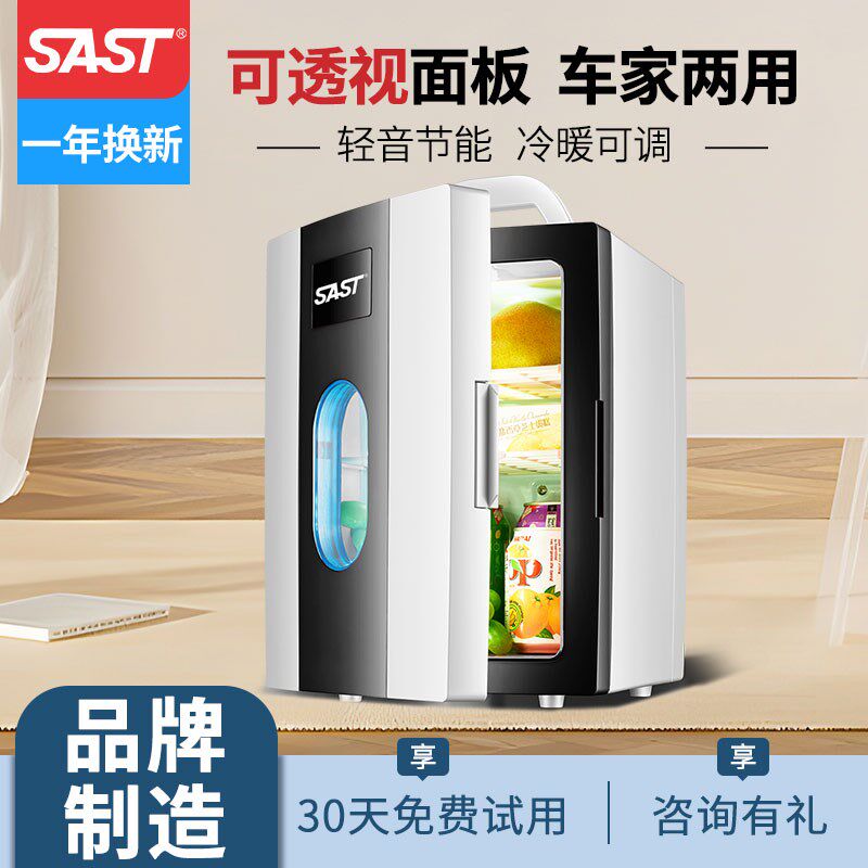 SAST车载迷你小冰箱mini车家两用母乳化妆品小型学生宿舍单人冷藏