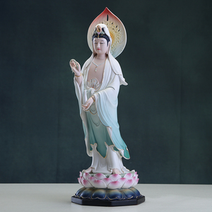 陶瓷西方三圣佛像家用供奉大势至观音菩萨像南海观世音的佛像摆件