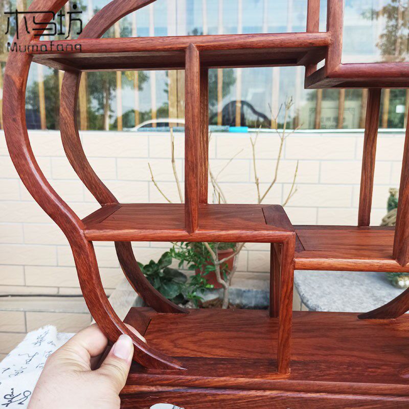 花梨木博古架小多宝阁实木古玩展示架紫砂壶茶壶架子中式古董架