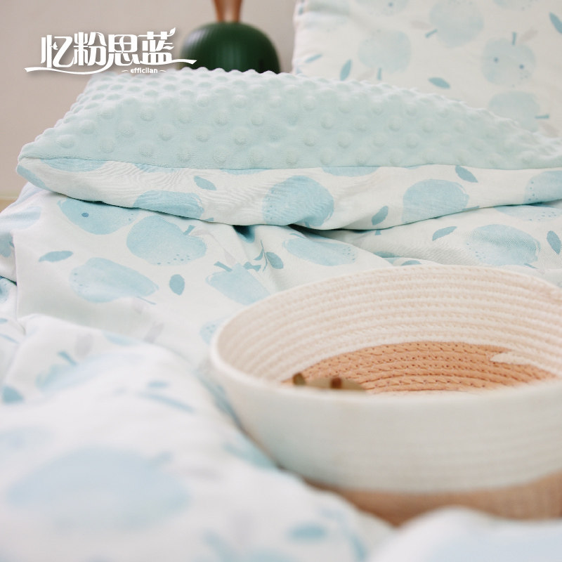 婴儿豆豆毯秋冬新生儿宝宝安抚午睡儿童盖毯幼儿园被套被罩可定制
