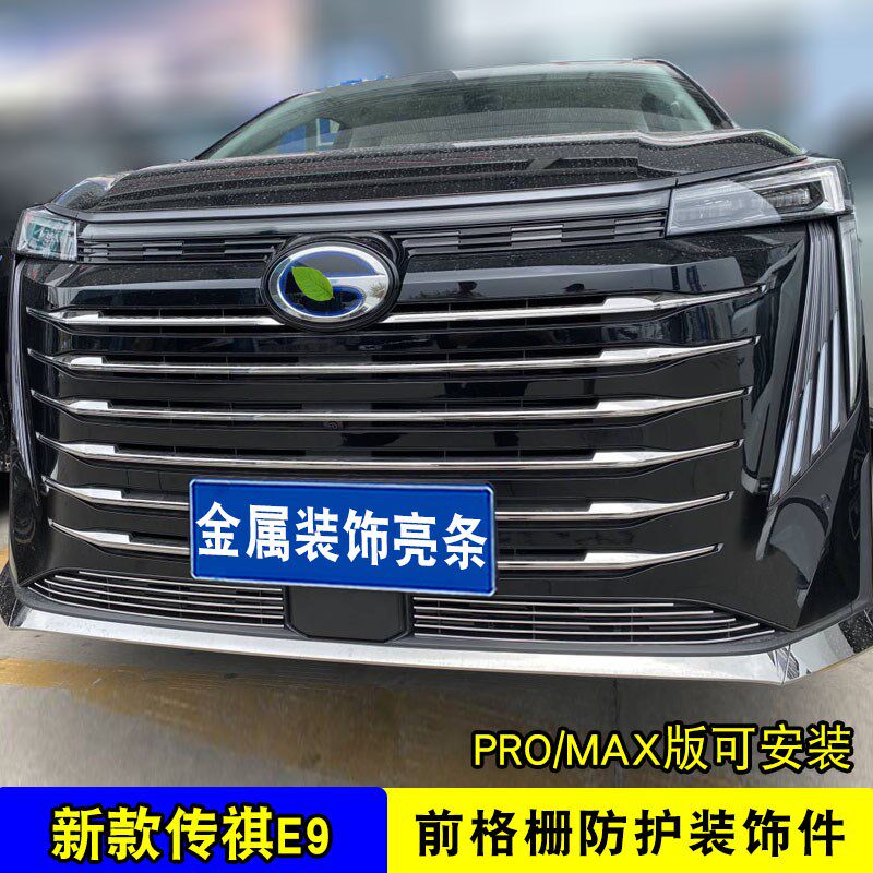 广汽传祺E9中网外观改装饰条前脸前杠专用防虫网汽车用品配件亮条