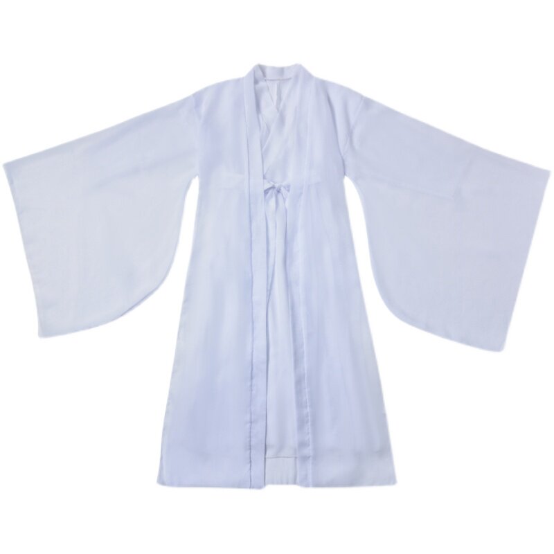 儿童汉服女童唐装演出服小龙女白娘子古装白色书童仙女古风中国风