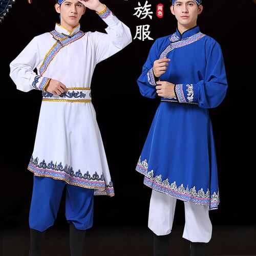 蒙古族演出舞蹈服装男士艺考民族蒙族摔跤骑马舞蒙古袍舞台表演服