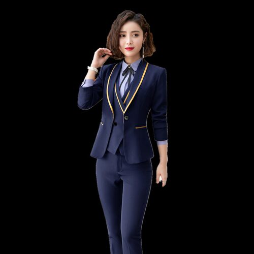 短款工装职业马甲女西装套装马夹外套女酒店餐饮服务员KTV工作服