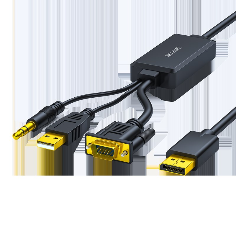 电脑vga转dp线vga转dp双向vga输出vga主机转dp显示器 vga转dp接头