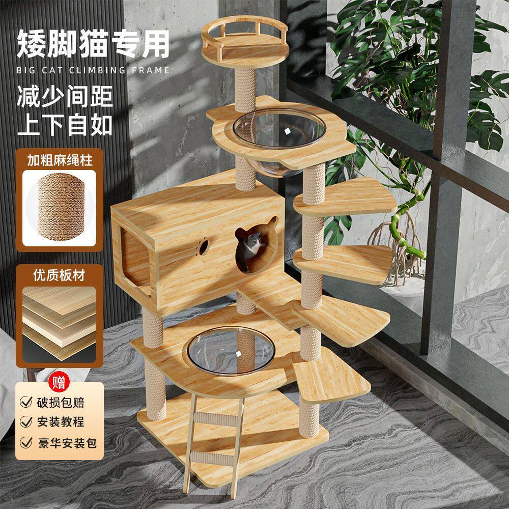猫爬架猫窝剑麻猫树一体四季通用不占地多层跳台太空舱矮脚猫专用图片