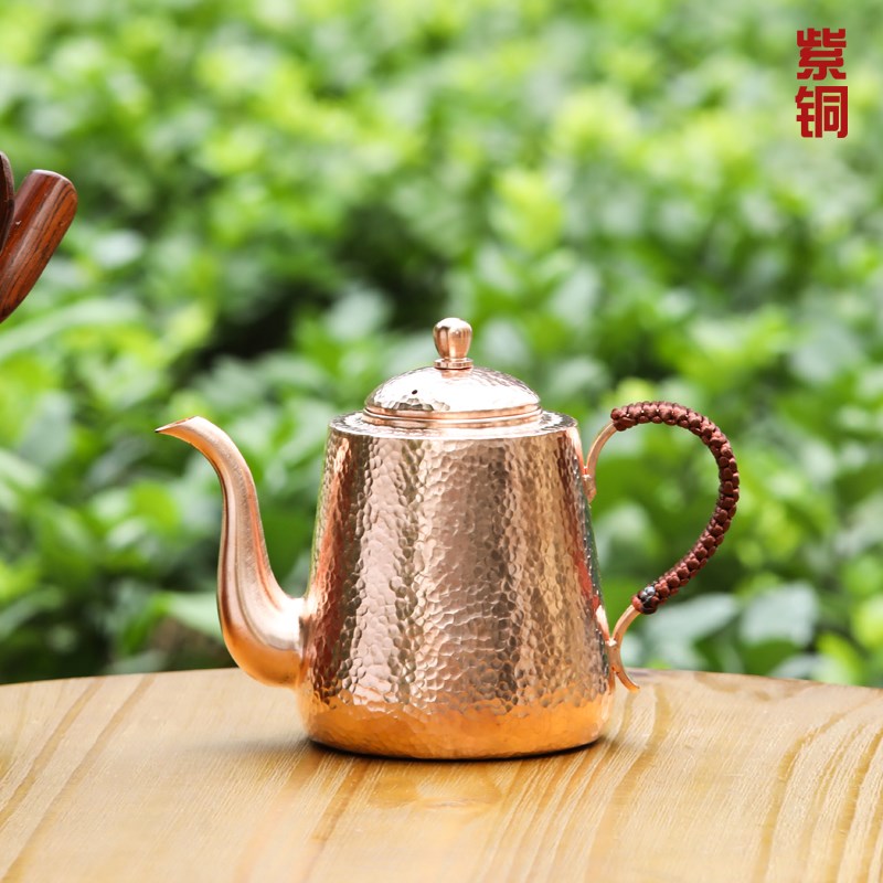 800毫升紫铜加厚铜壶烧水煮茶壶纯手工炭火泡茶壶铜壶包邮