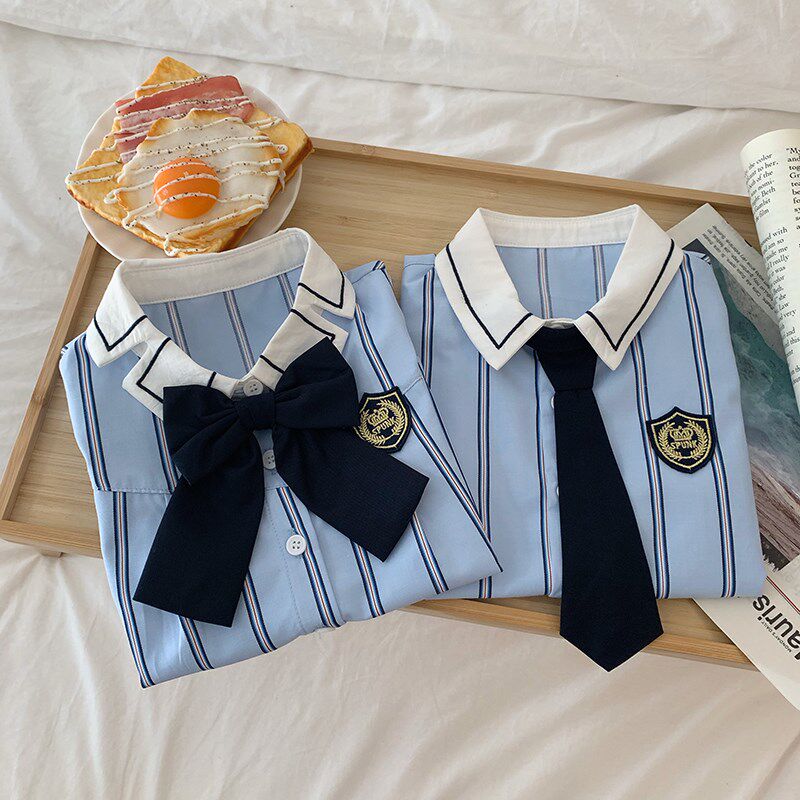 男童装女童学院风夏季衬衫JK制服短裙短裤两件套装幼儿园毕业礼服