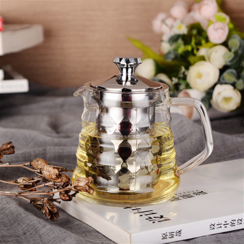奇高日式玻璃小茶壶套装不锈钢过滤茶具套装红茶壶加厚泡茶器加厚