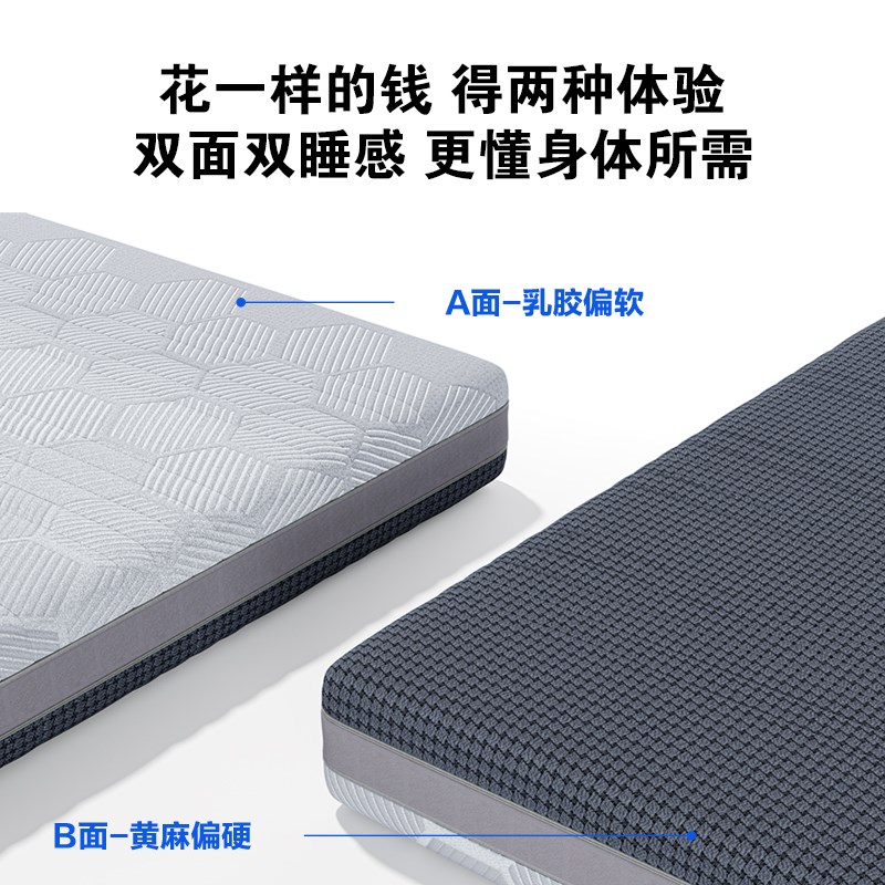 【政府补贴15%】8H黑金刚超大口径弹簧护脊乳胶床垫1.8米双面软硬
