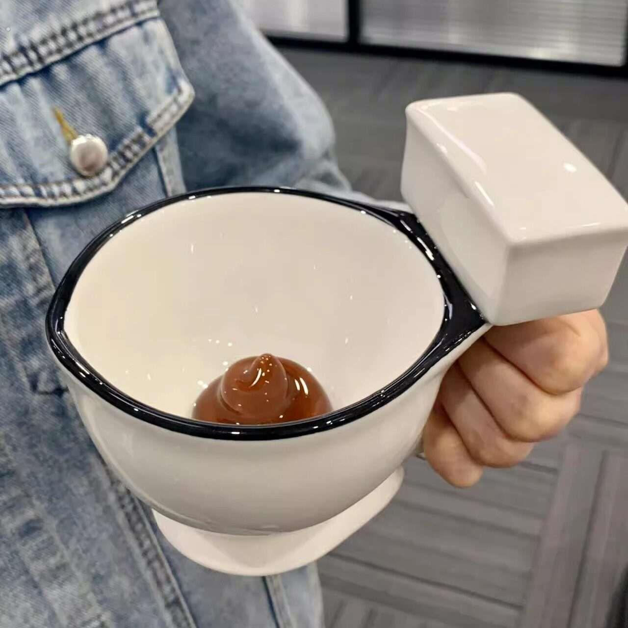 马桶杯创意搞怪水杯稀奇古怪粑粑杯陶瓷沙雕大便茶杯喝水马克杯子