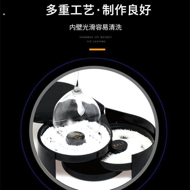 现货 三层塑料盐边盒 沾盐器糖边盒果汁鸡尾酒调味盒可印