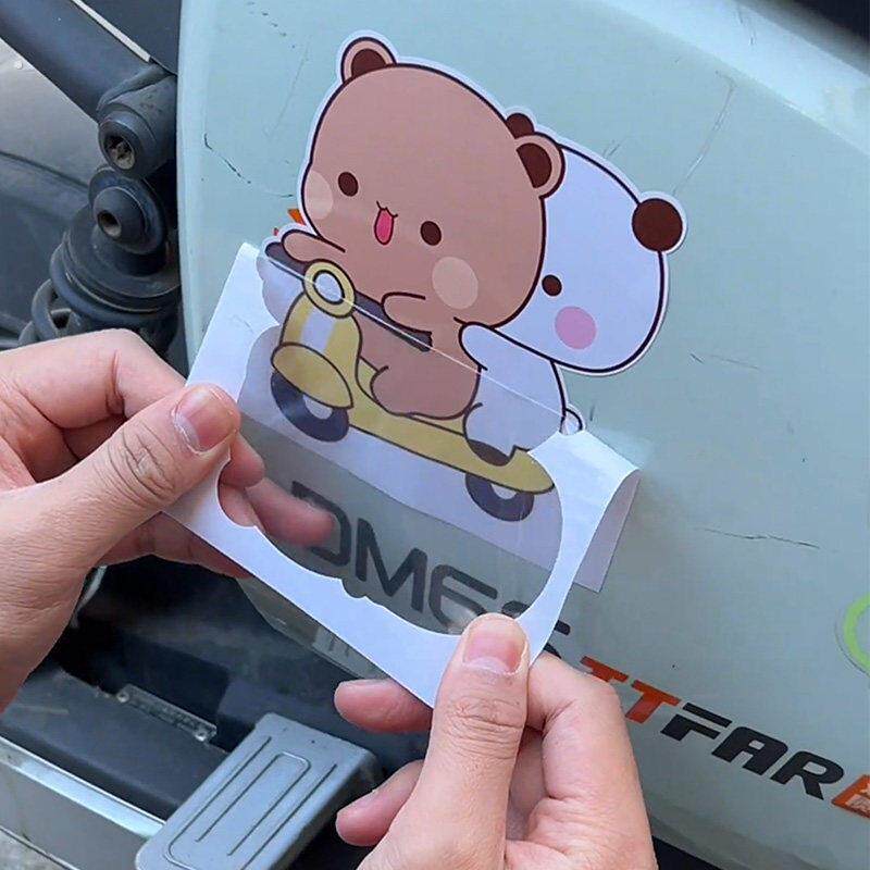 一二布布反光贴片电动车车贴遮挡划痕贴纸创意夜间安全警示汽车尾