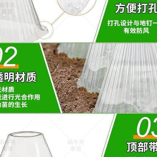 新款育苗罩重复使用加厚透明方形植物钟罩温室霜冻大棚育苗钵