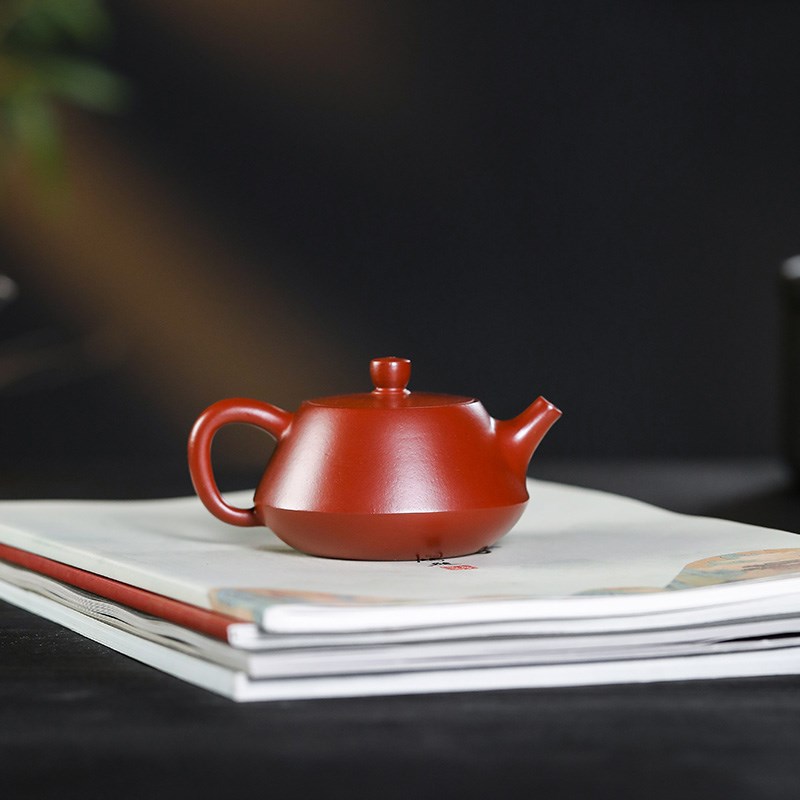 宜兴紫砂壶 手工茶具 迷你大红袍柱础200毫升大球孔