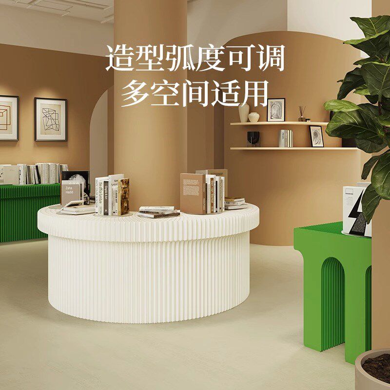 十八纸拱桥展桌镂空拱门大桌面展台门店商务展示展厅陈列艺术长桌