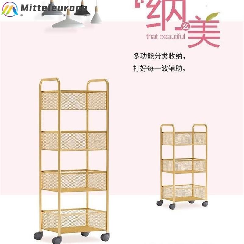 美甲美容院网红小推车多功能铁艺多层落地美发店工具车移动置物架
