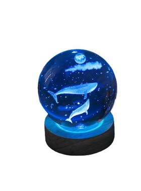 3d内雕水晶球七彩发光底座玻璃球家居装饰摆件小夜灯新年礼品