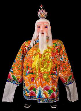 月老塔骨神将福州长乐游神庙会景区闽电音三太子帽子服装