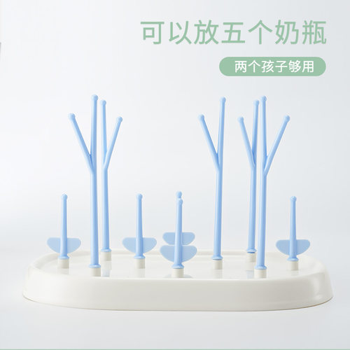 婴儿奶瓶沥水架带盖晾干架干燥架放奶瓶架子沥干置物支架防尘收纳