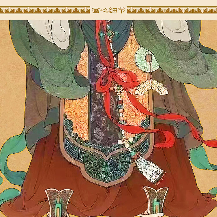 比干人物画像 文财神像丝绸画 复古书房装饰画卷轴挂画 来图定制