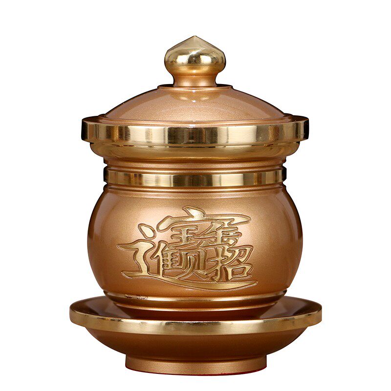 涛羽 黄铜供水杯 关公财神供杯佛杯敬奉家用招财水杯佛前敬神供具