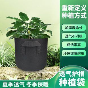 无纺布种植袋营养钵花盆多肉育苗盆黑色美植袋毛毡植树袋加厚大号