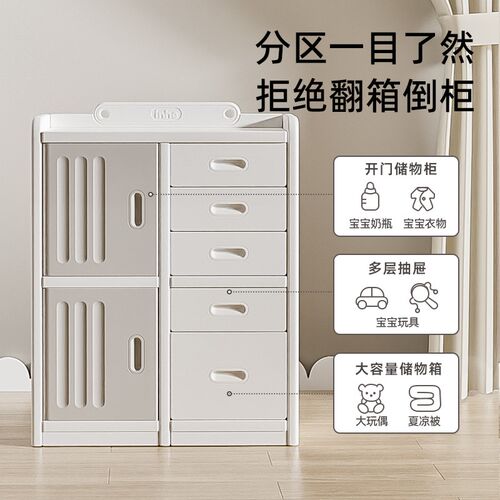 婴儿喂养台宝宝收纳柜儿童五斗柜小立柜玩具抽屉储物置物柜