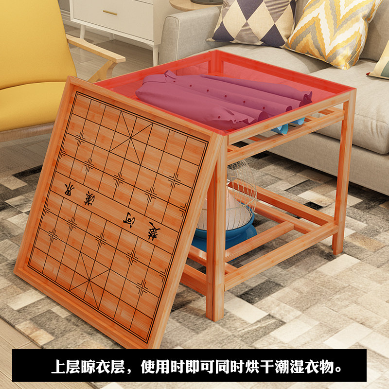 可折叠烤火桌子家用冬季多功能取暖桌餐桌简易正方形实木烤火架子