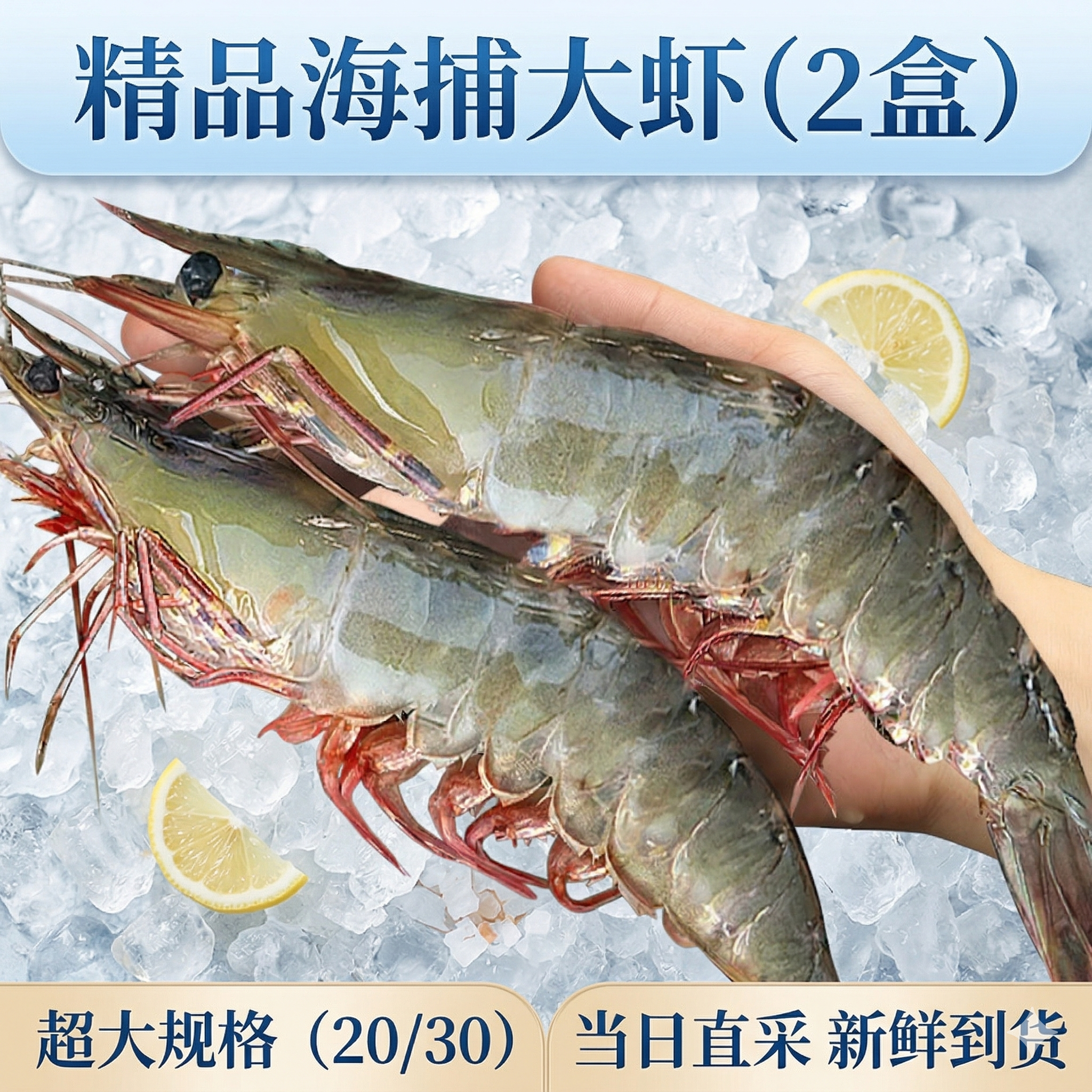 鲜虾6斤超大白虾20cm基围虾冷冻海虾海鲜水产盐冻大虾