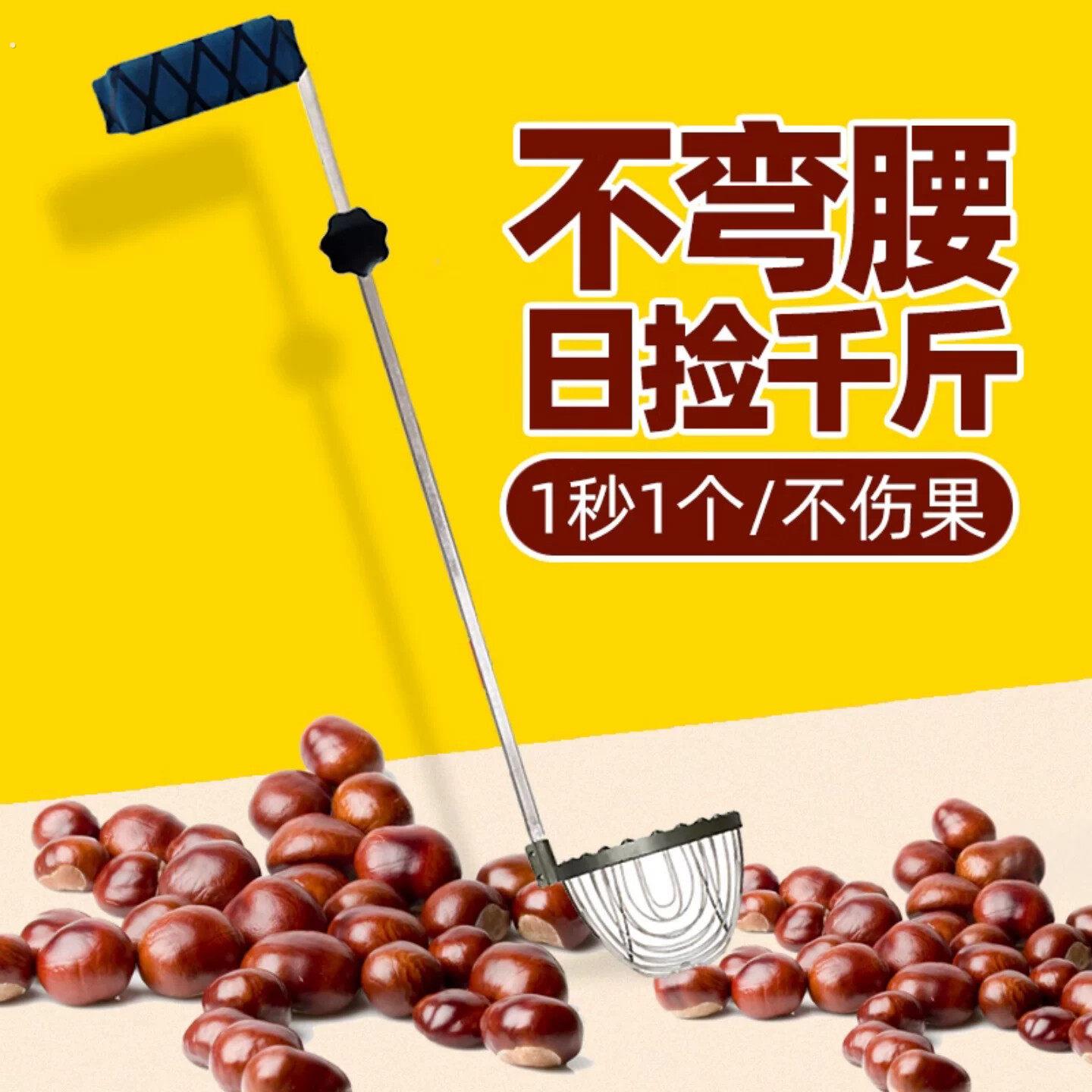 捡栗子神器捡板栗神器工具可伸缩不锈钢拾果器夹子收集器摘打板栗