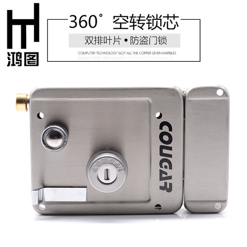 外装门锁老式防盗锁安得利房门锁304锁芯B级不锈钢自动大门通用型