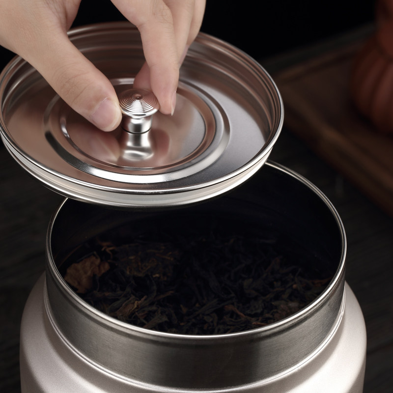 不锈钢茶叶罐大小号储物密封罐茶叶包装盒茶仓半斤一斤装高档茶罐